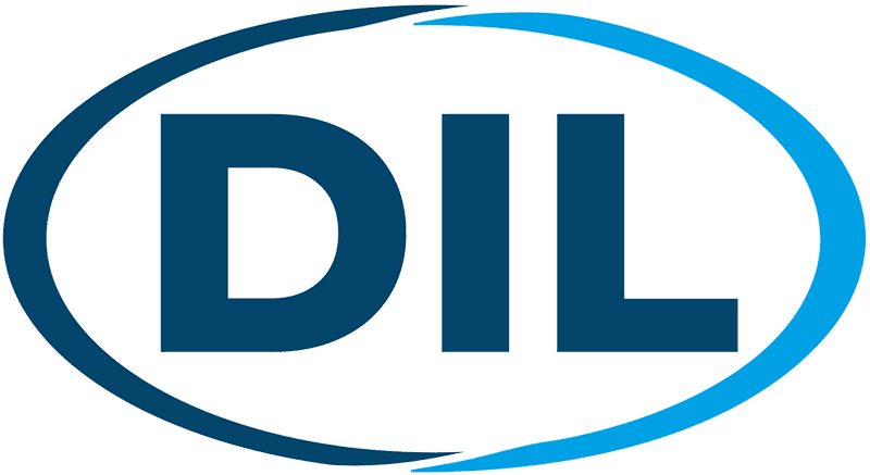 DIL company logo with blue oval design
